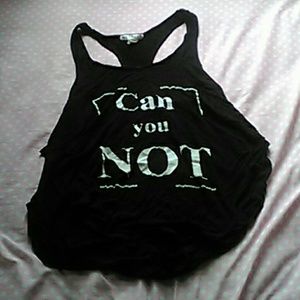 Black and white tank top with cut off sides